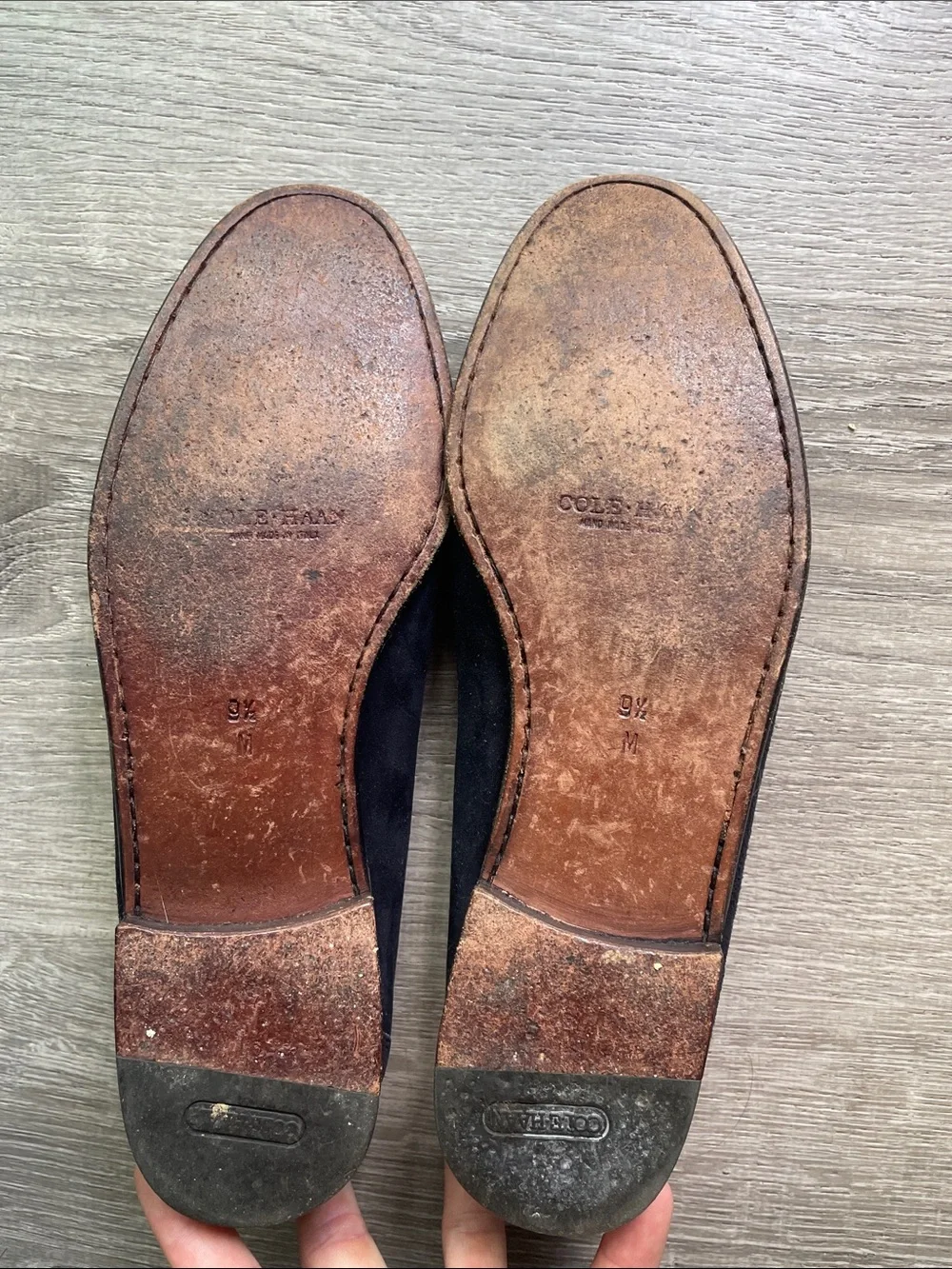 Cole Haan Black Suede Loafers with Gold Bit